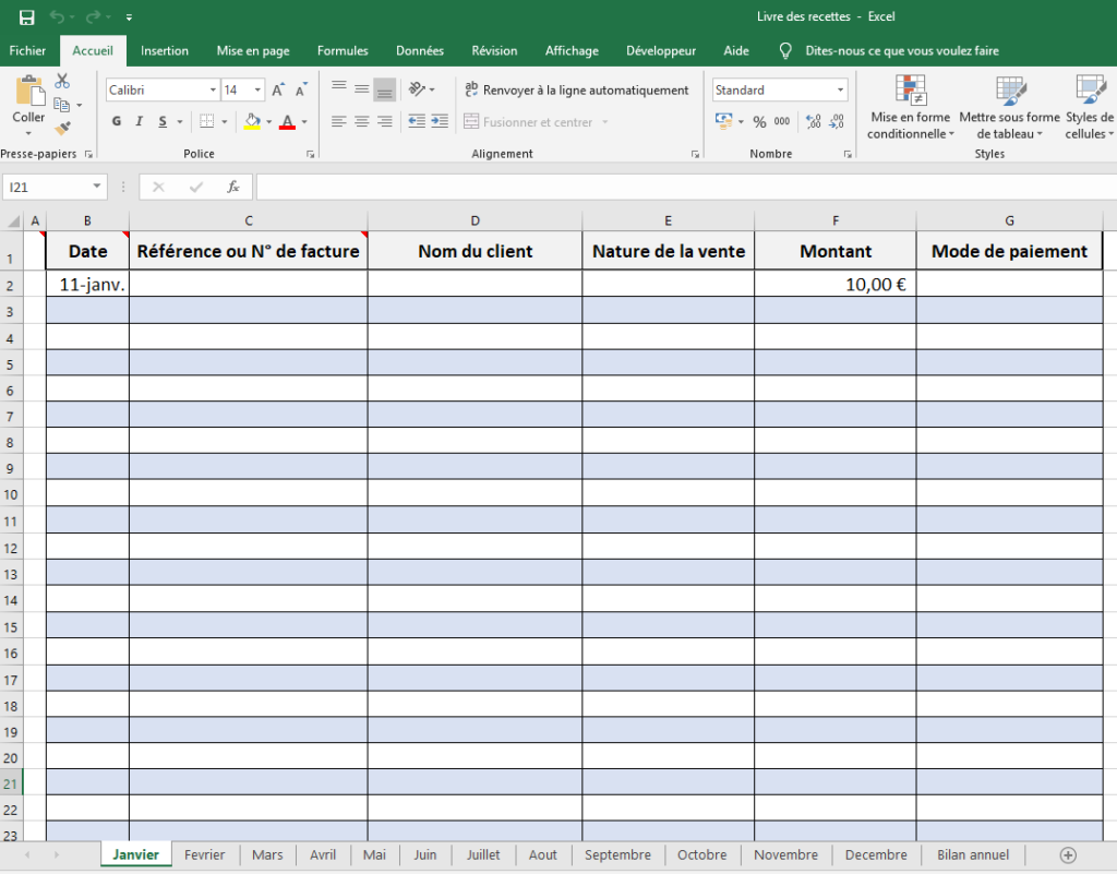 Modèle tableau recettes dépenses excel gratuit